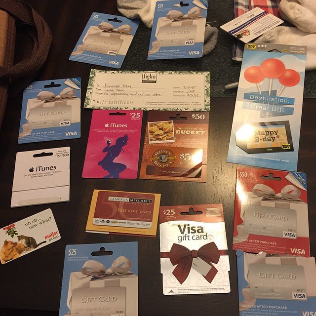 Perks of having a mommy who never uses gift cards...